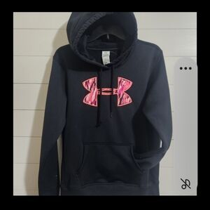 Under Armor Hoodie. Women's Cold Gear Collection, Size M, Black & Pink UA Logo.
